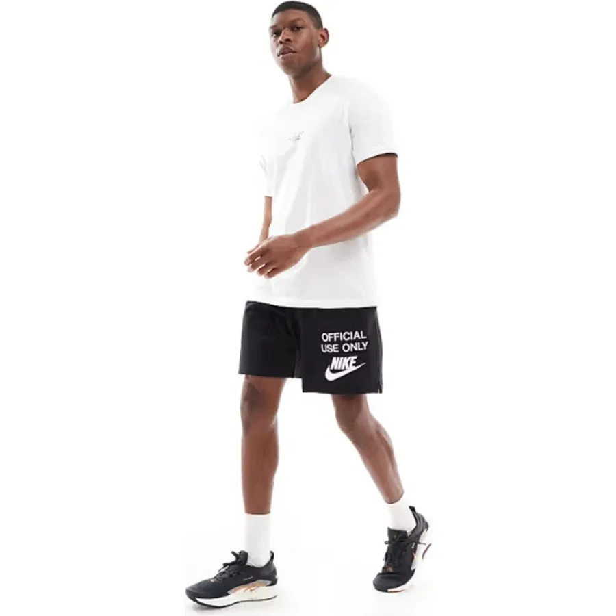 Шорты спортивные с принтом Clup Knit Official Nike, Черный — фото 4