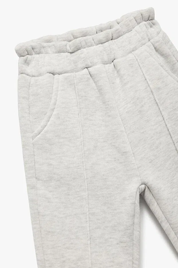 Детские спортивные штаны для девочек с ребристой тканью Koton, Gray — фото 3