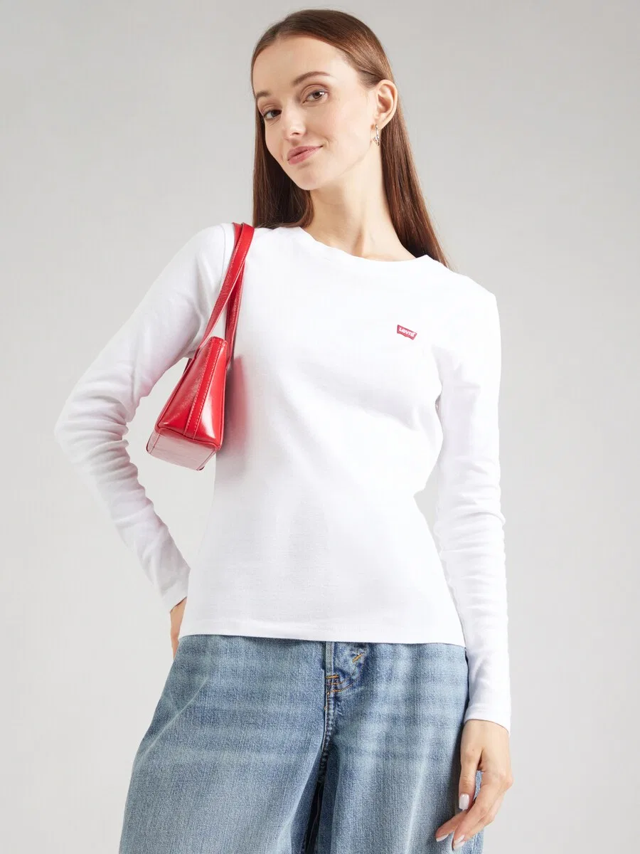 Комплект из двух футболок с длинным рукавом LEVI'S «Essential Long Sleeve Tee» черного и белого цвета — фото 2