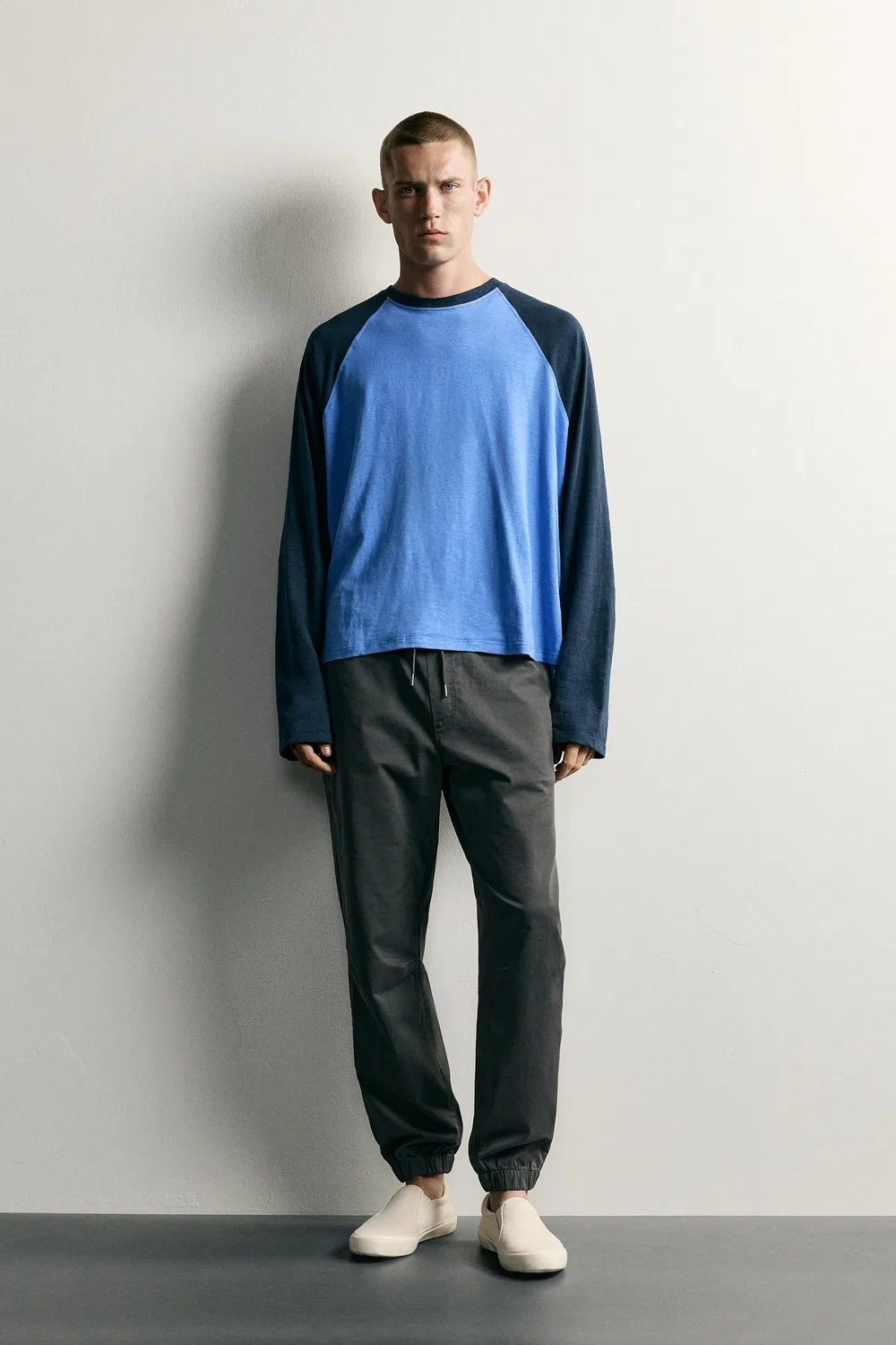 Узкие спортивные брюки с завышенной талией ZARA, Dark grey