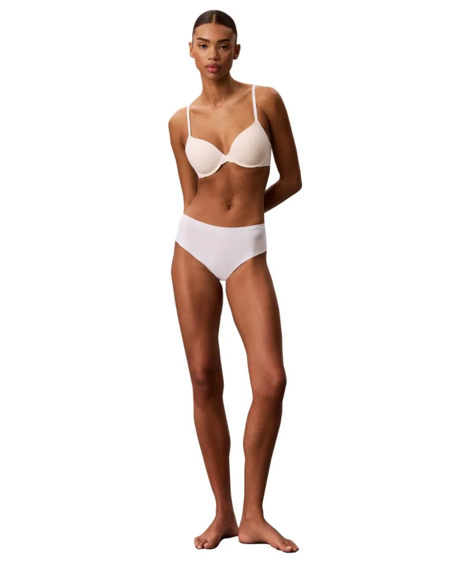 Трусы-слипы женские бесшовные из микрофибры с высокой посадкой Calvin Klein, Classic White — фото 2