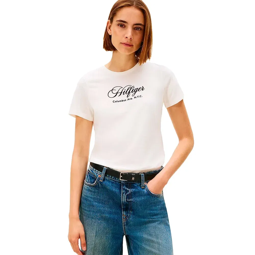 Футболка с коротким рукавом Tommy Hilfiger Script Regular Fit, белый