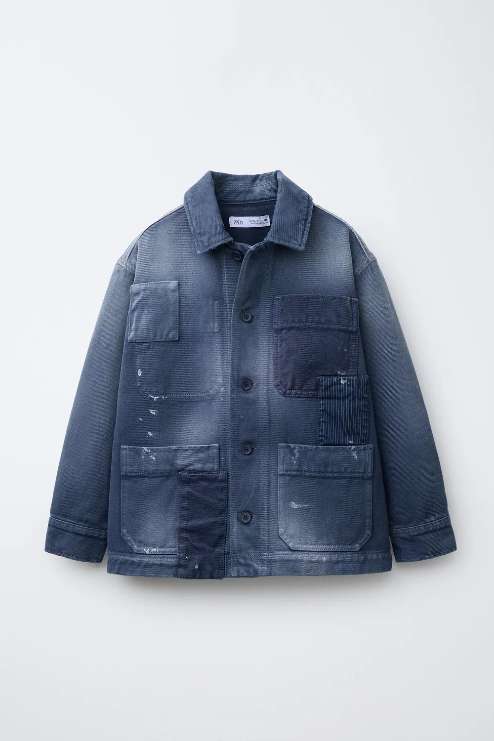 Рубашка с эффектом потертости ZARA, Blue