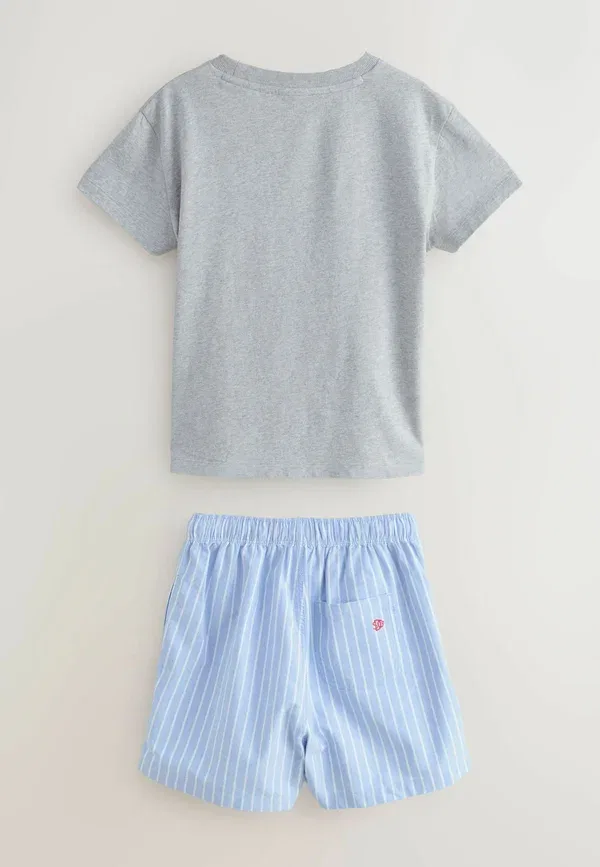 Комплект пижамный из хлопка Regular fit lounge shorts set Superdry & Co, серо-голубой — фото 2