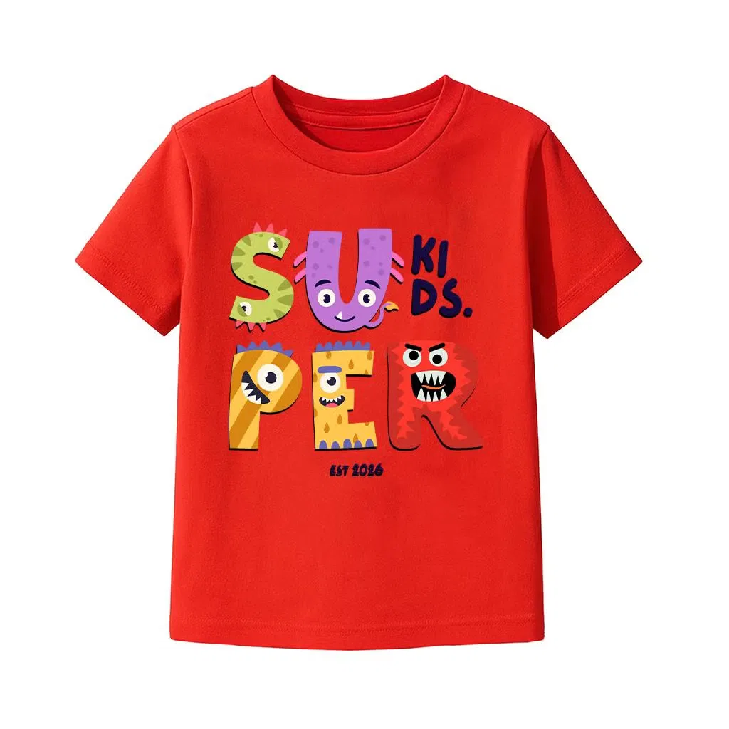 Футболка с принтом Super Kids Monster Letters Yoo Street, красный
