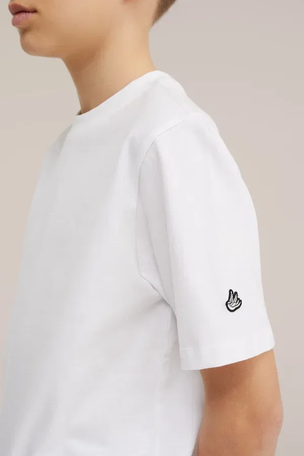 Комплект из 2 футболок хлопок Basic T-shirt We Fashion White, белый