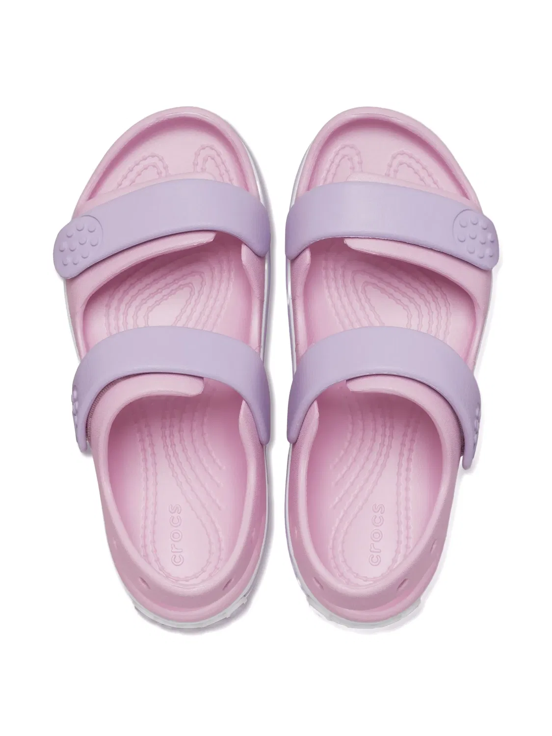 Двухцветные сандалии Crocs, розовый — фото 4