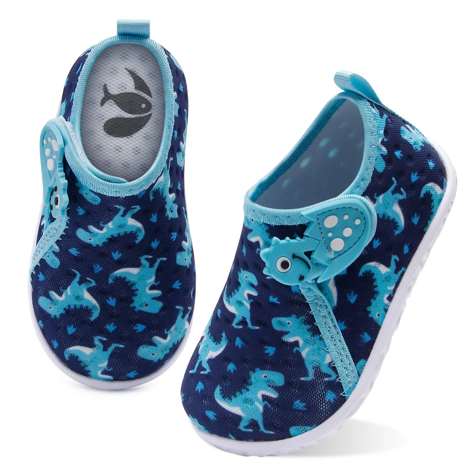 Детские водные туфли без застежки Dinosaur FEETCITY, Blue Dinosaur