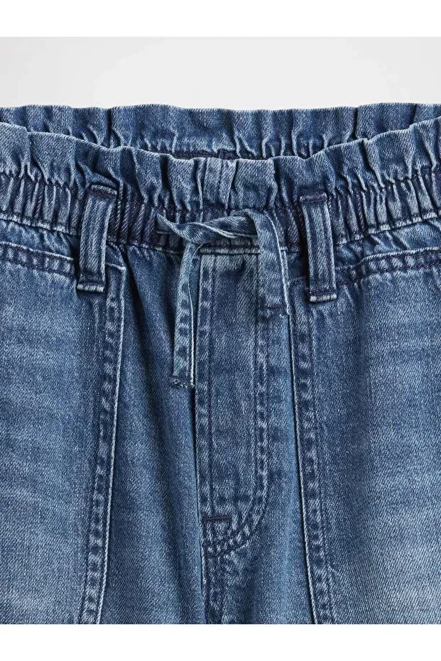 Детские шорты для девочек с высокой талией Basics Gap, Blue-001 — фото 2