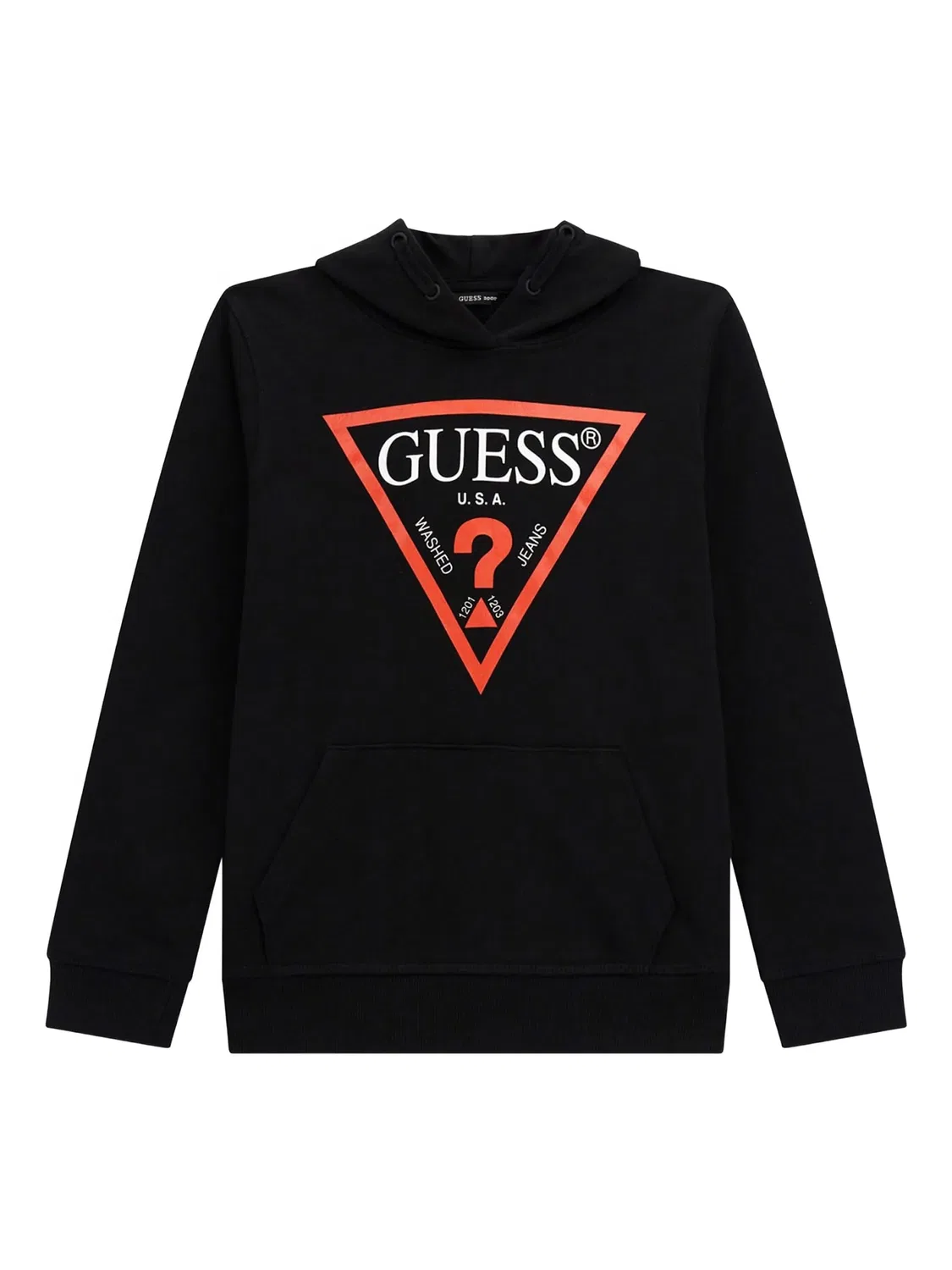 Детское худи с треугольным логотипом, черное GUESS, черный