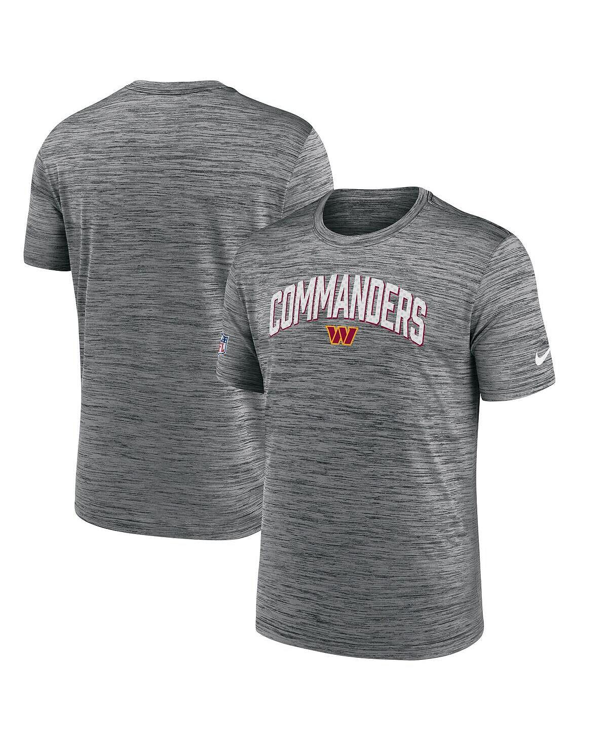 

Мужская серая футболка washington commanders velocity athletic stack performance Nike, серый