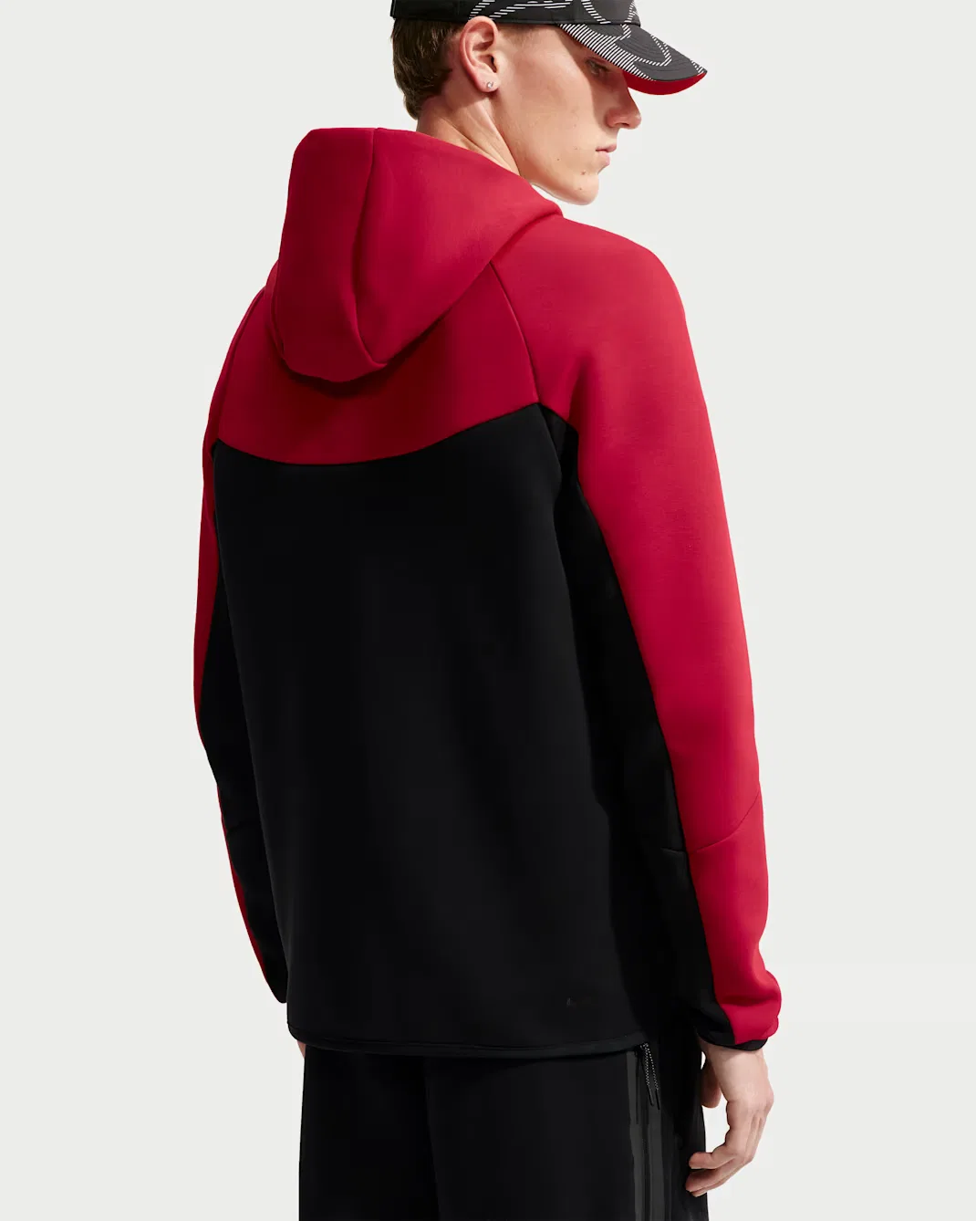 Мужская флисовая ветровка на молнии Nike Tech, Tough Red/Black/Black — фото 2