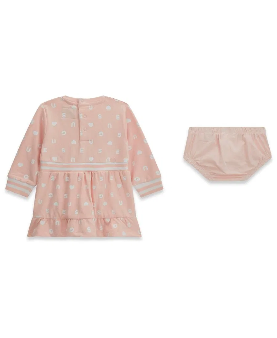 Платье с длинным рукавом и комплект с подгузником GUESS, Blush Pink — фото 4