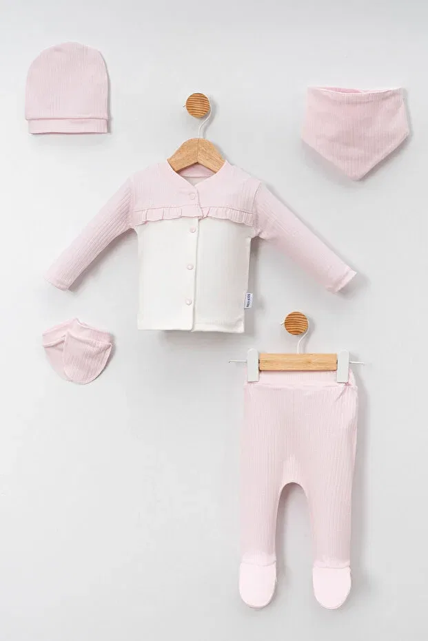 Детский комплект одежды для новорожденных девочек хлопковый Ruffled combed cotton Neu Kids, Pink