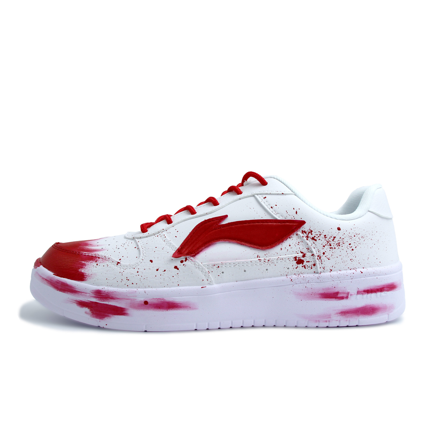 

Легкие, дышащие, низкие скейтбордные кроссовки Li Ning Floating Boat Balance, унисекс., красный белый