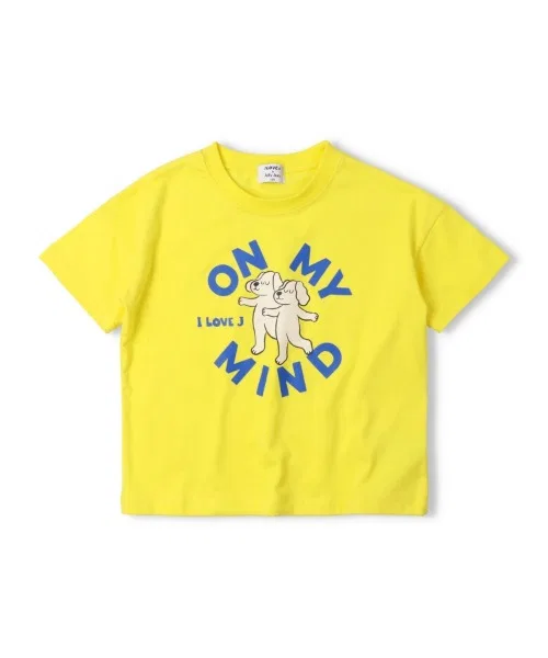 Детская футболка с принтом I Love J Yellow Jolly Jury, Желтый