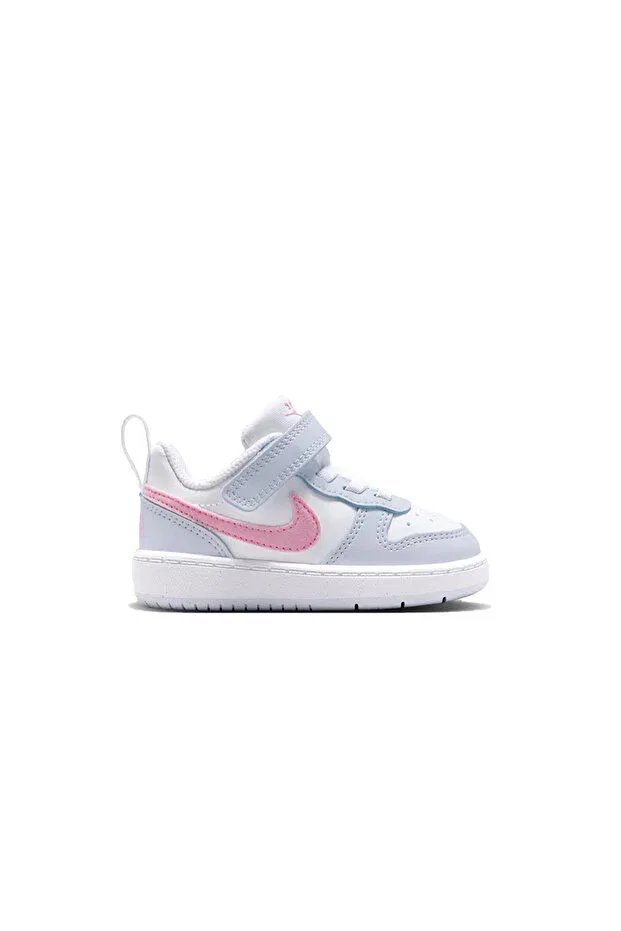 Детские кроссовки для девочек с липучкой Court Borough Low Ess+ Nike, Light Blue/White — фото 2