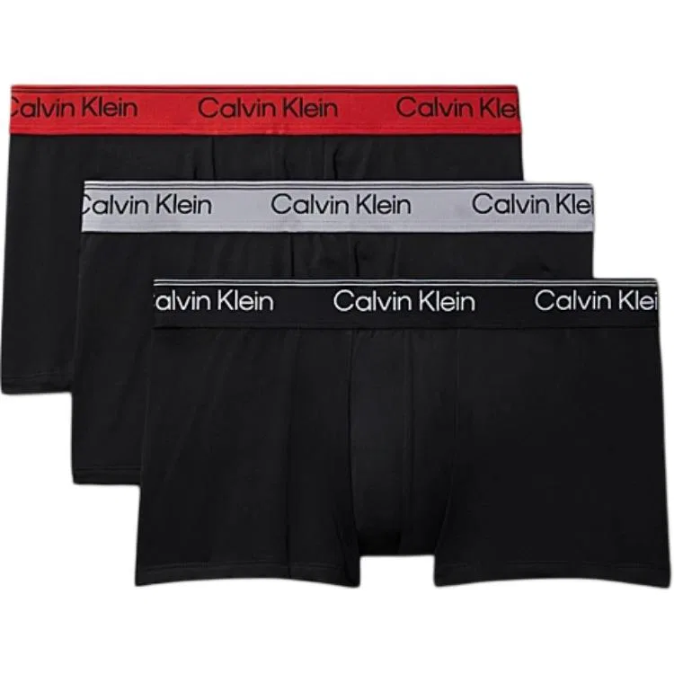 Мужские боксеры с логотипом на поясе, комплект из 3 штук, Calvin Klein, Black