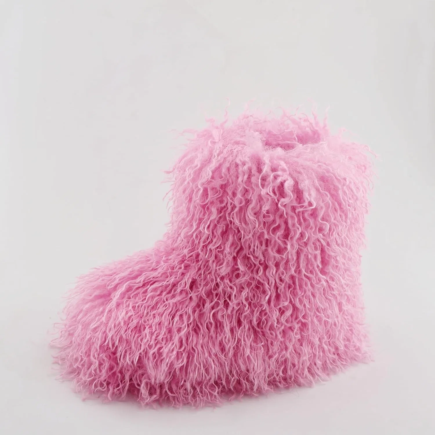 Детские зимние сапоги для девочек с искусственным мехом Auhoho, Pink — фото 4