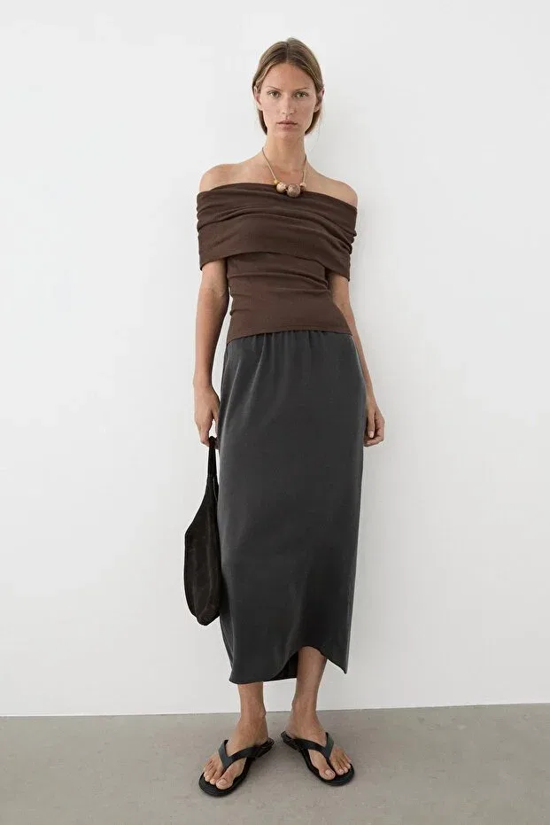 Женская блуза без рукавов Massimo Dutti, Brown — фото 4