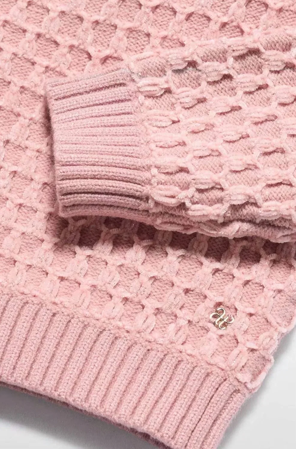Детский свитер с жаккардовым узором Petal Jacquard Abel & Lula, розовый — фото 3