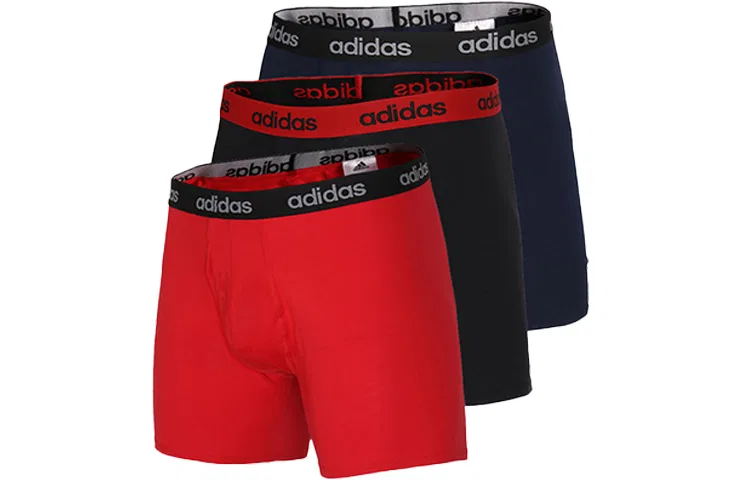 Мужские боксеры-слипы 3 шт, Adidas, Light Scarlet/Black/College Navy