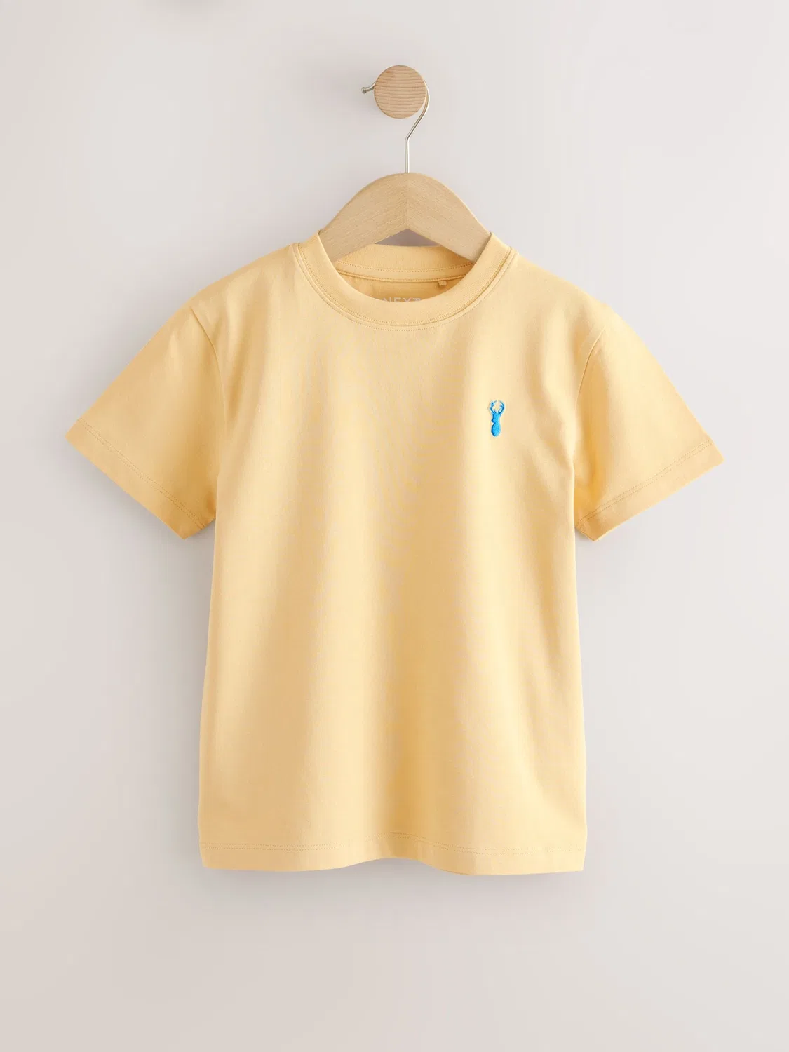 Футболка с вышивкой Stag Regular Fit Next, мягкий желтый