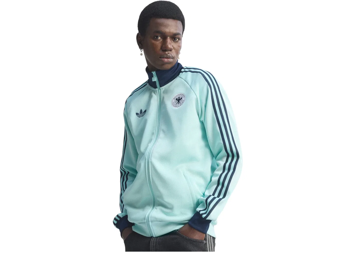 Мужская куртка Track Top с принтом Adidas, Semi Flash Aqua