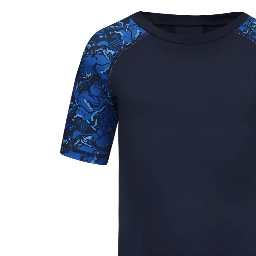 Детский комплект для плавания с принтом, 2 предмета, DECATHLON, Gray Blue/Turkish Blue — фото 4