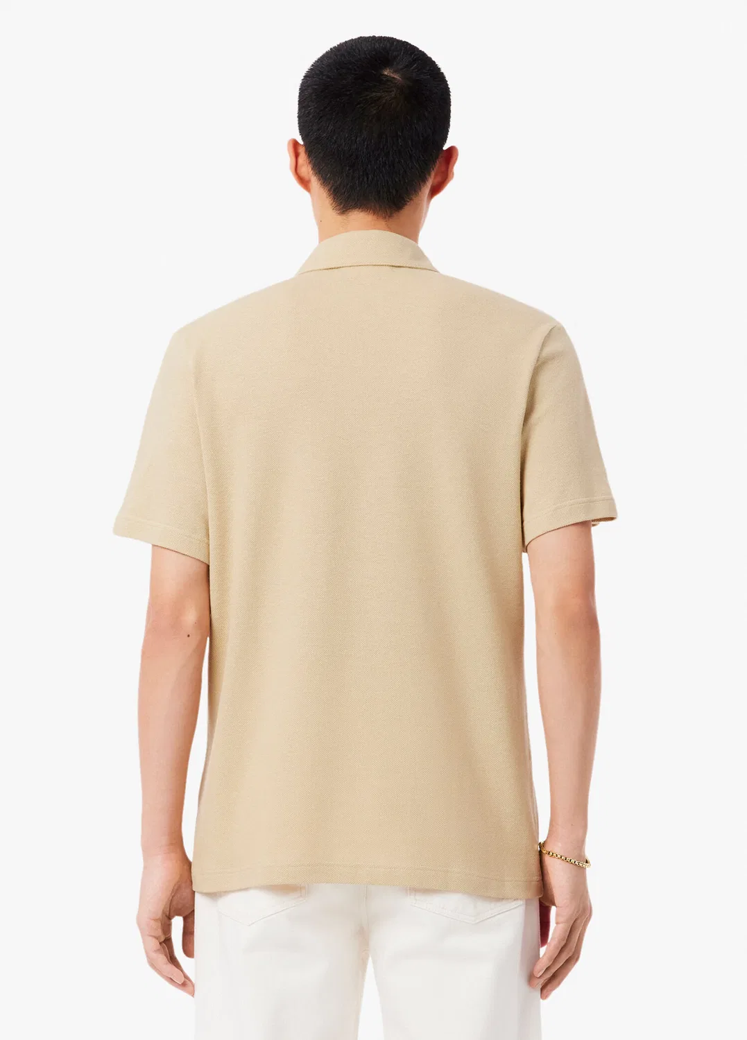 Футболка поло Lacoste Bej Classic Fit, бежевый — фото 3