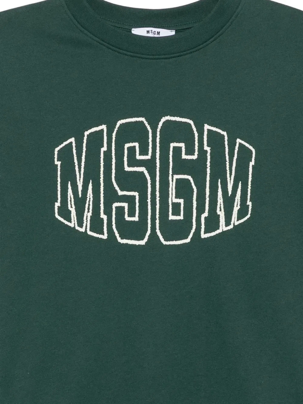 Свитер с вышитым логотипом MSGM Kids, зеленый — фото 3
