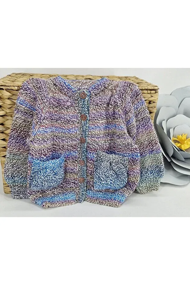 Детский кардиган с принтом Hand knitted children's cardigan Evitle, Çok Renkli — фото 2