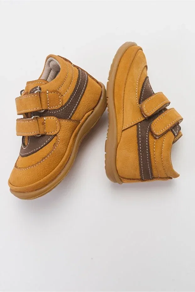 Детские ботинки для мальчиков кожаные First Step Casual Shoes Mnpc, Yellow — фото 4