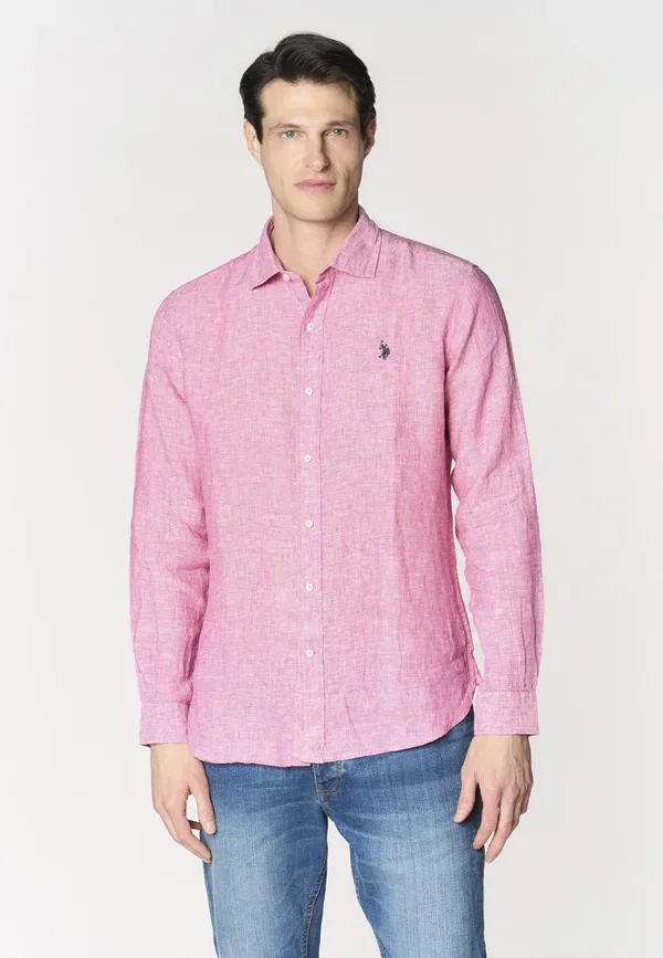 Рубашка льняная U.S. Polo Assn. Rosa, розовый