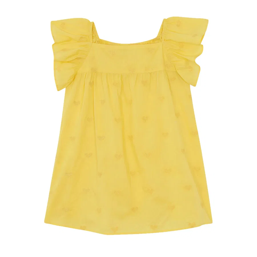 Платье с воланами и рукавами-реглан Girls Reve Ruff Sleeves Dress Bonton, Citron