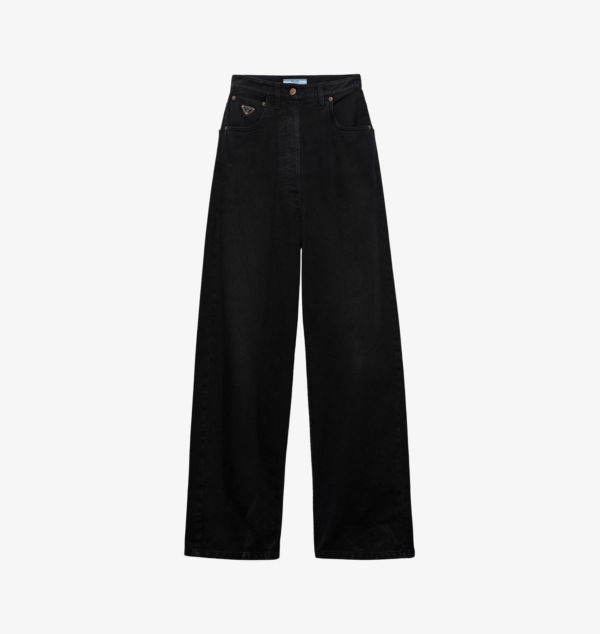 

Джинсы свободного кроя Wide-Leg Prada, черный