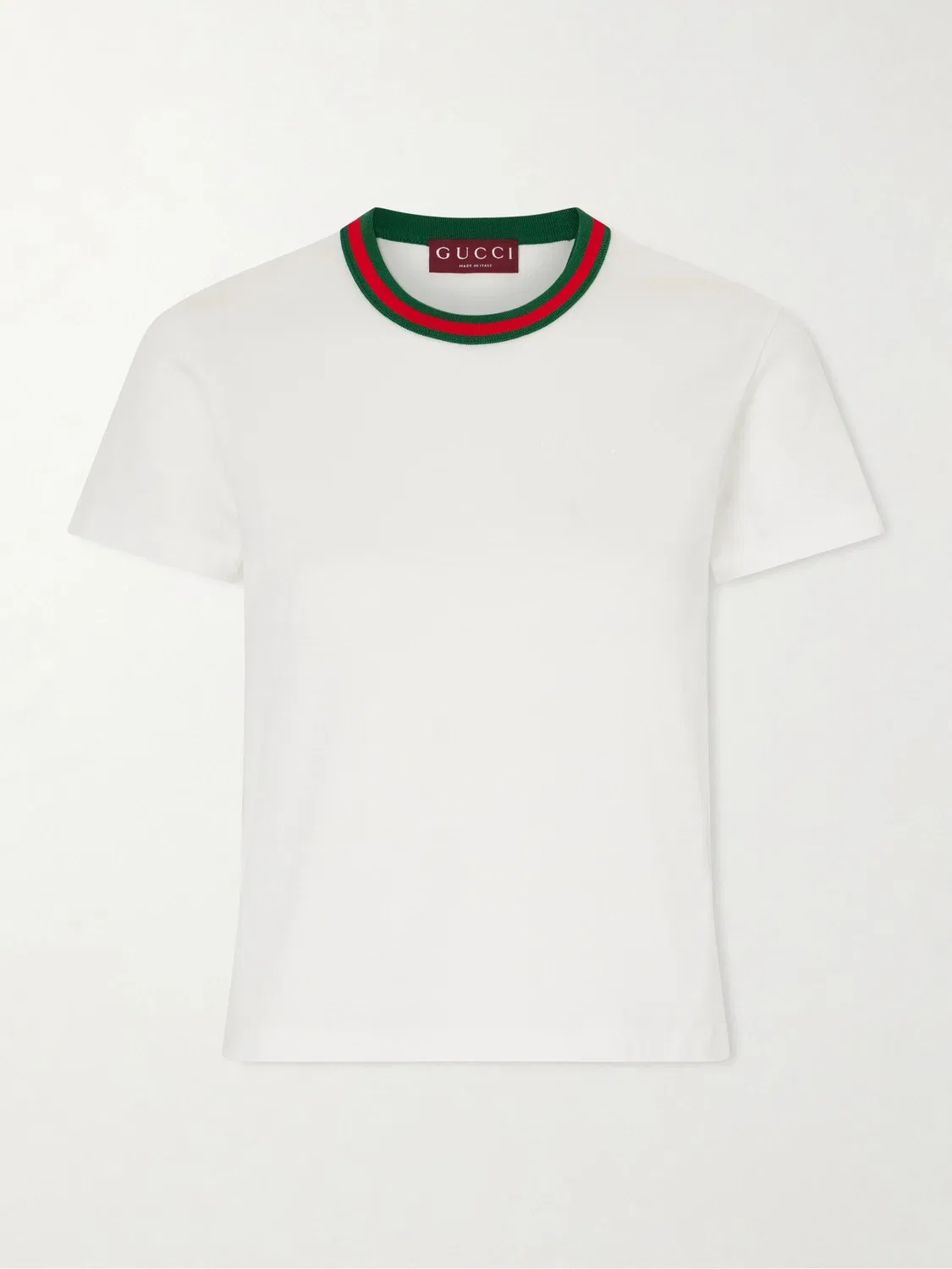 Футболка в полоску с вышивкой Gucci, белый