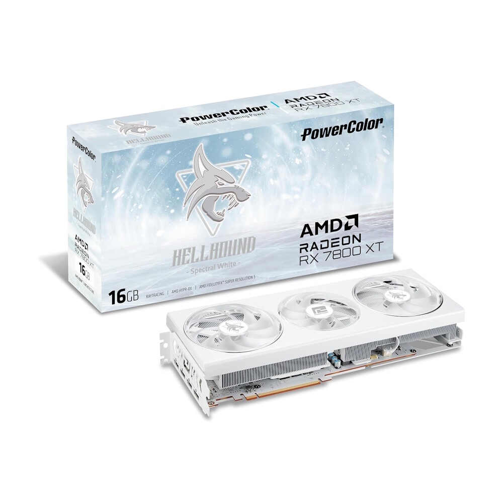 

Видеокарта PowerColor AMD Radeon RX 7800 XT Hellhound Spectral White, 16 ГБ, RX7800XT 16G-L/OC/WHITE, белый