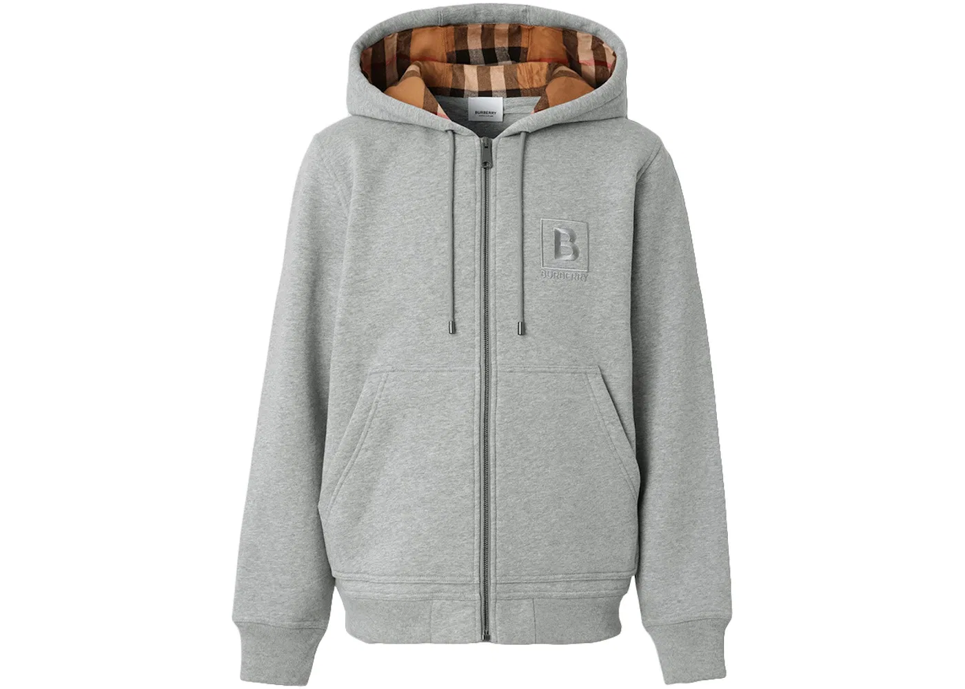 Мужская худи с принтом Burberry, Pale Grey Melange