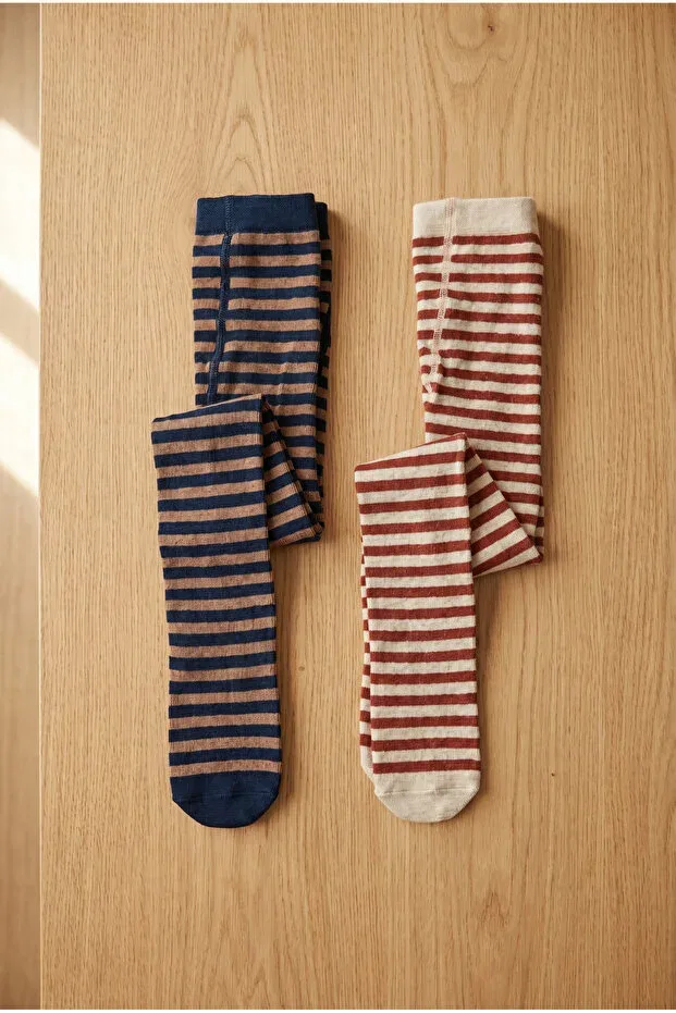 Детские колготки с полосками Bony Socks, Brown Mixed