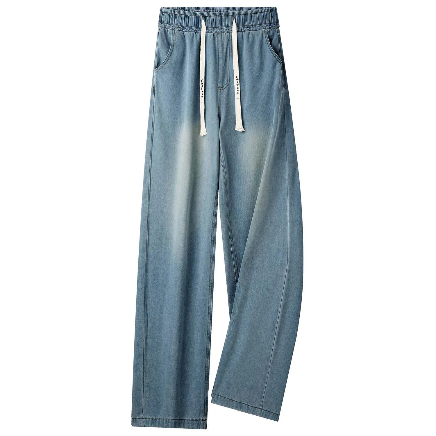 Детские джинсы свободного кроя с широкими штанинами GWAF, Light Blue — фото 4