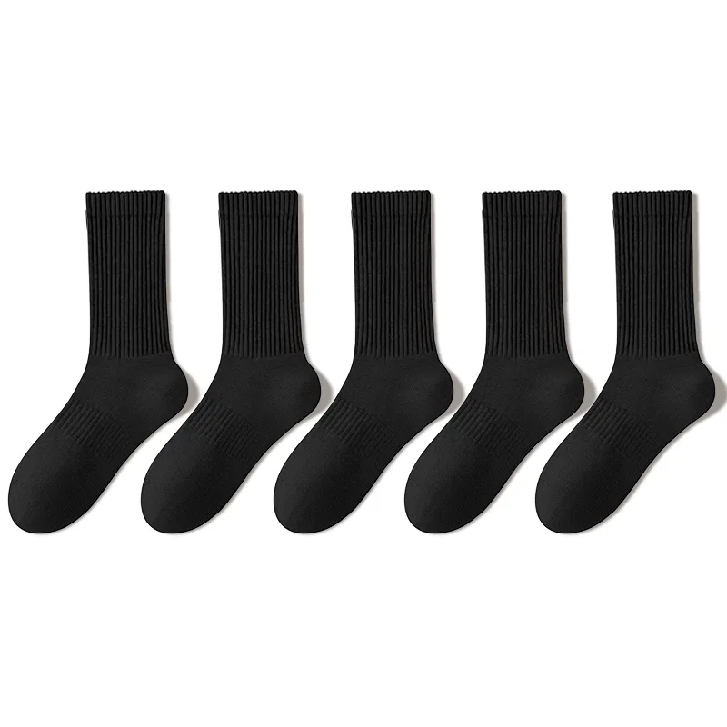 Детские носки с принтом Crew Socks Unisex Combo MIANZHUWU, 5 пар, Black/White — фото 4