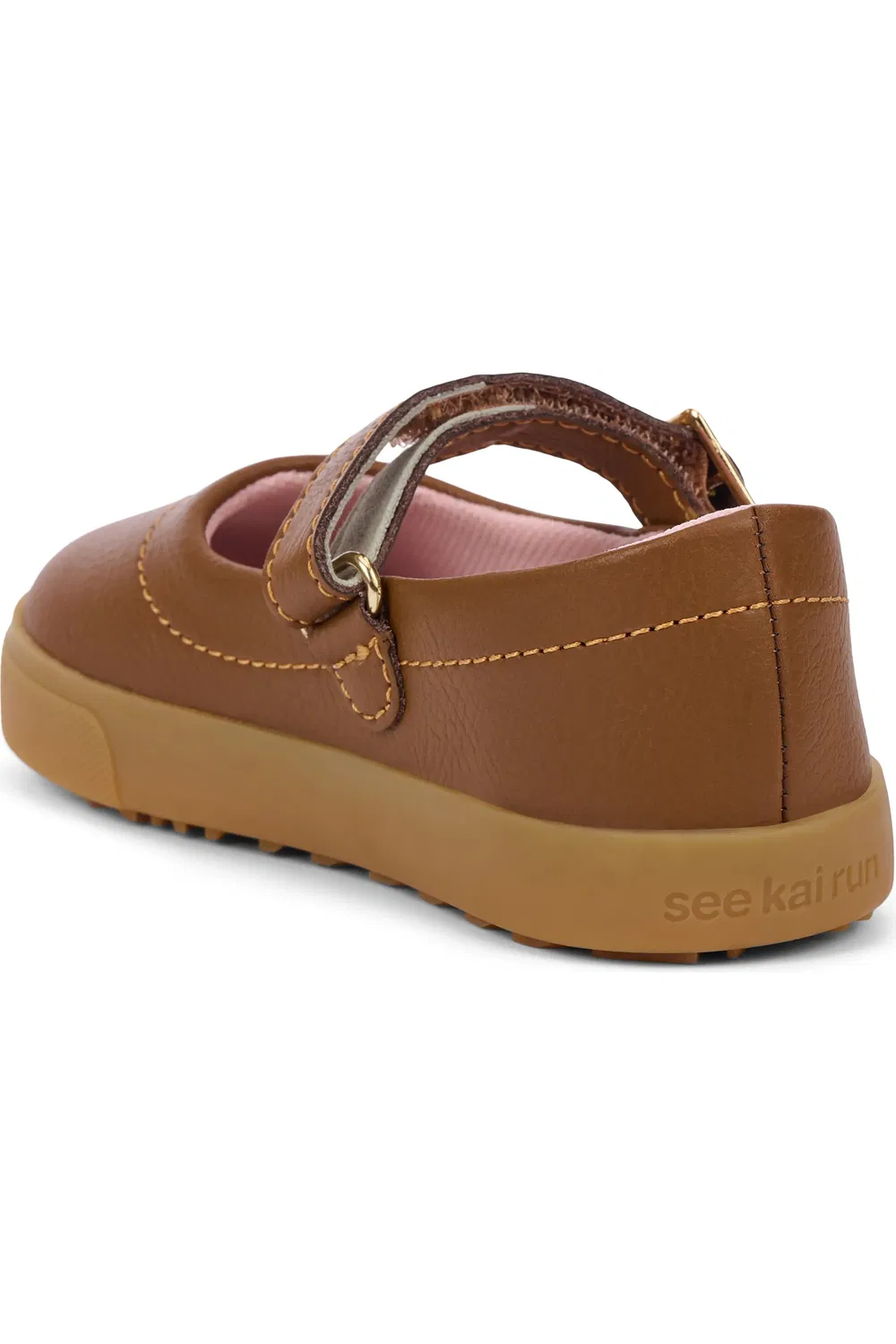 Туфли детские с регулируемым ремешком Lucia Mary Jane See Kai Run, Toffee Brown — фото 2