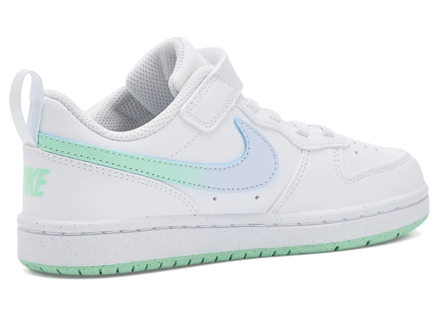 Кроссовки Court Borough Low Fade (для маленьких детей) Nike Kids, White/Arctic Green/Football Grey — фото 4
