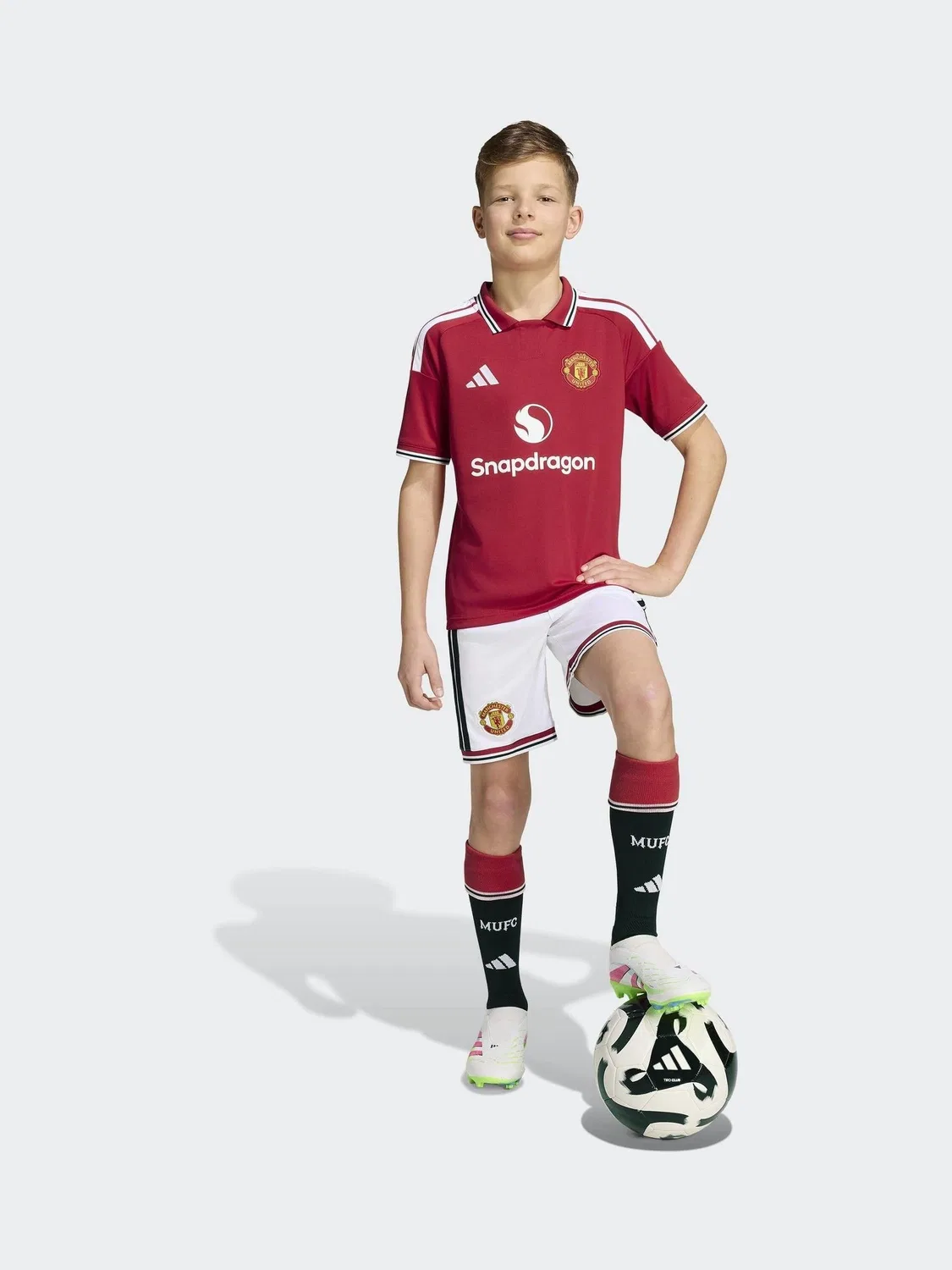 Шорты футбольные, Manchester United FC adidas, белый — фото 3