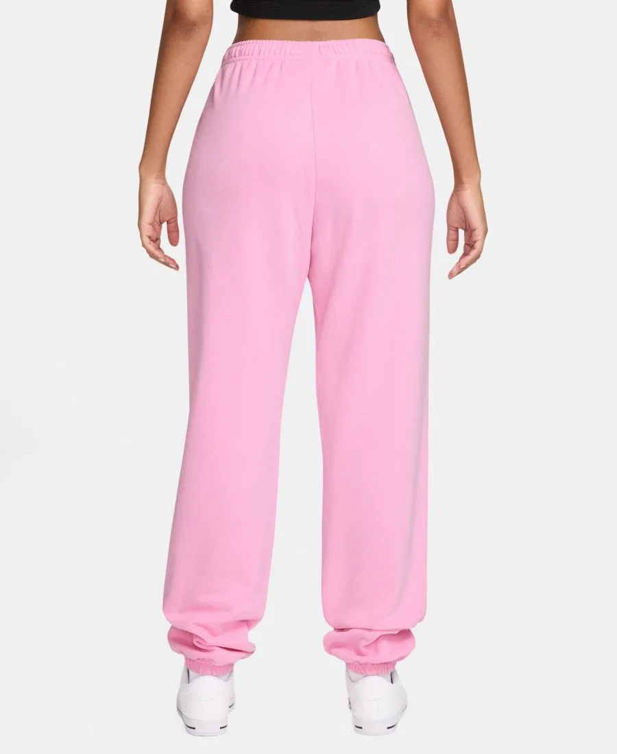 Спортивные брюки из футера с высокой посадкой и манжетами Nike, Pink Rise/Sail — фото 3