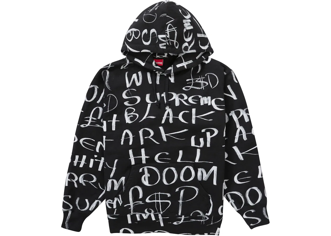 Мужской худи с капюшоном Supreme Hooded Sweatshirt, Black