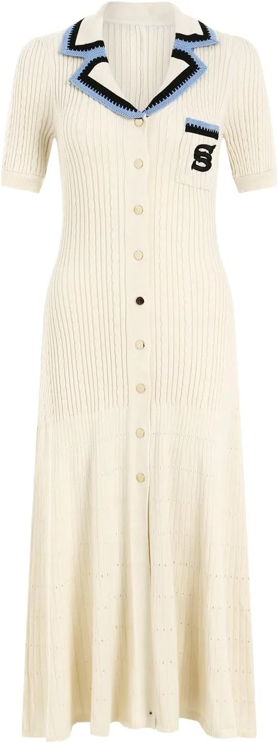 Женское облегающее платье с V-образным вырезом Rib Knit, Beige — фото 3