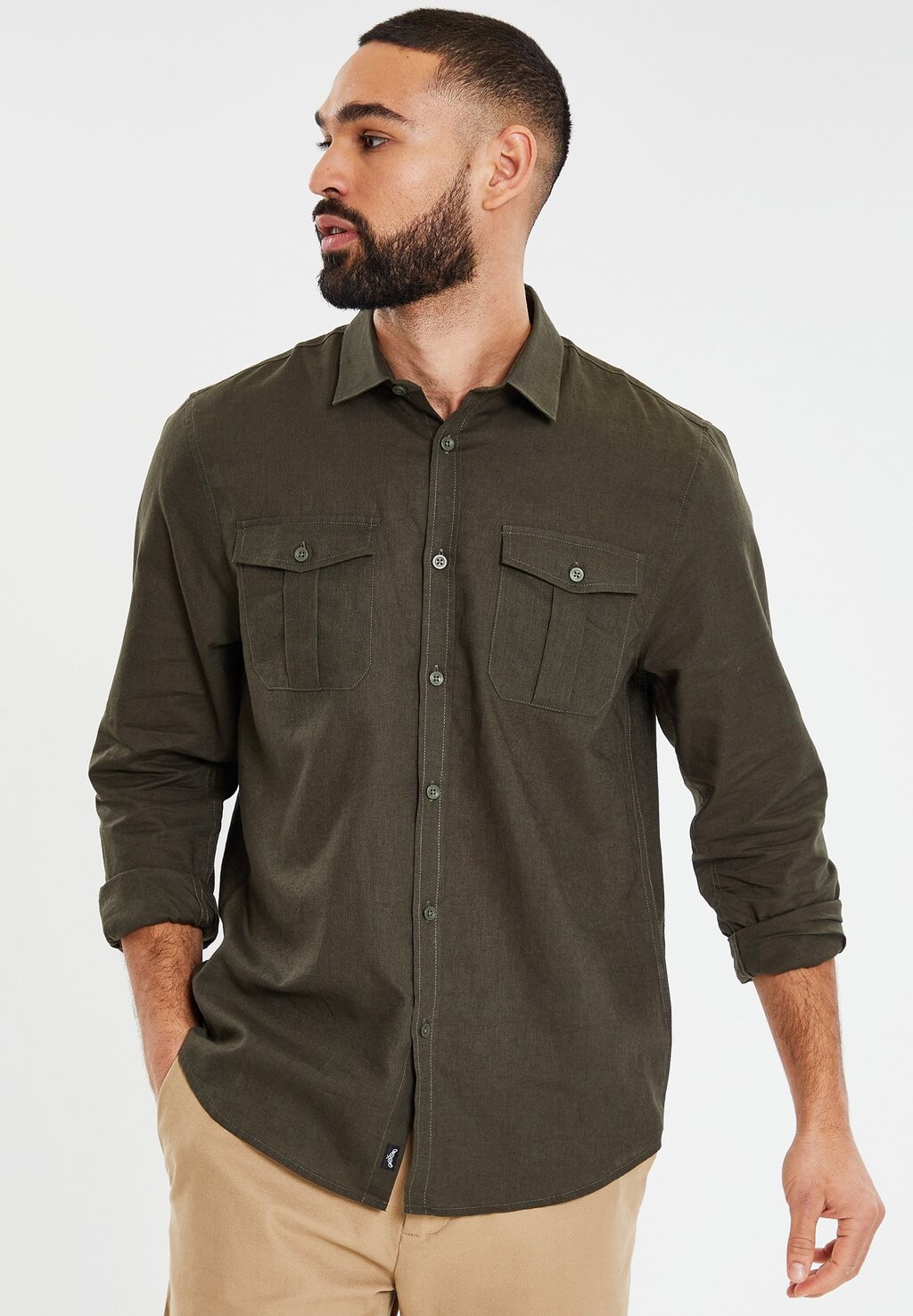 

Рубашка THB LSLV COLLINS Threadbare, цвет khaki