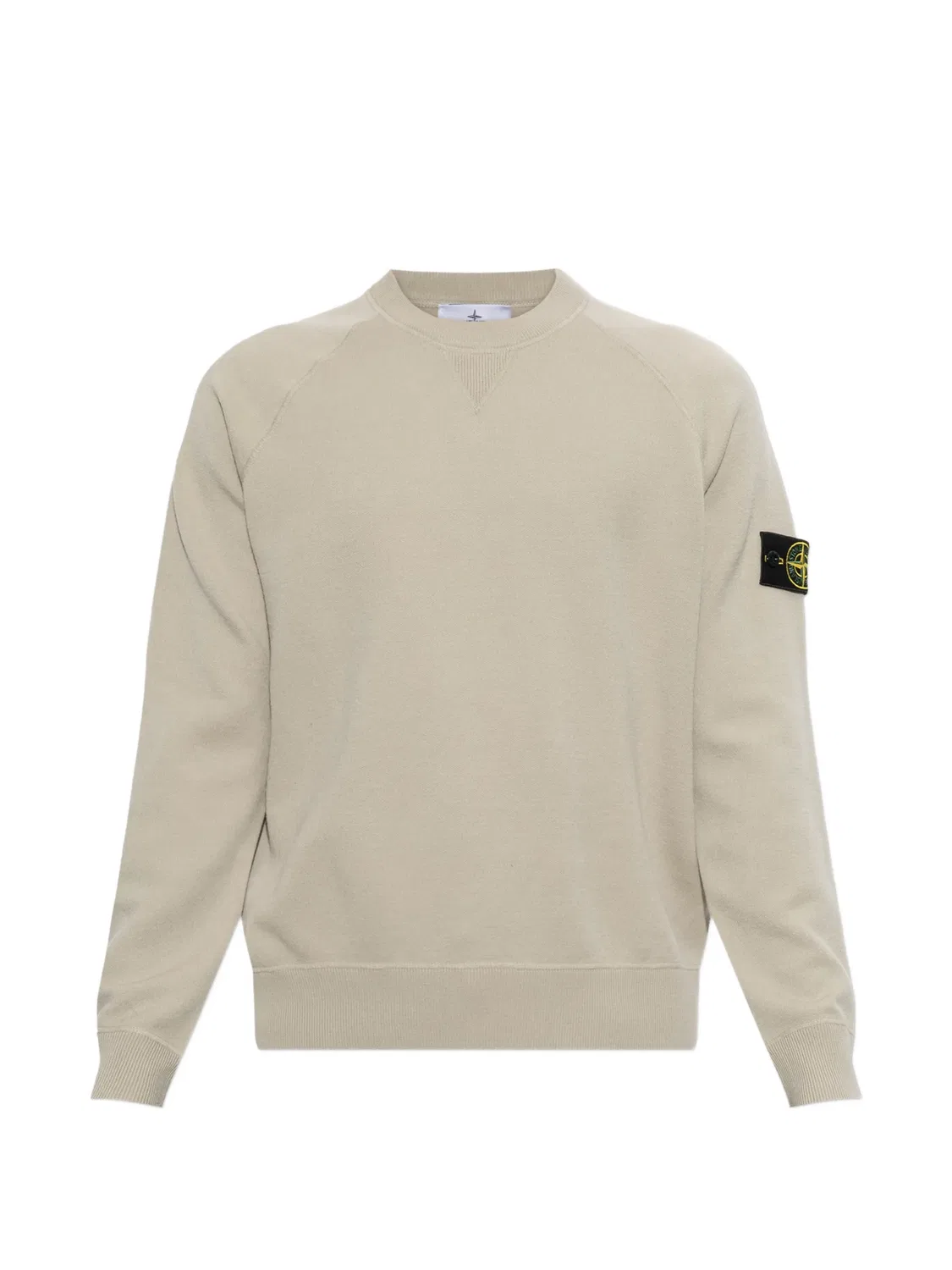 Джемпер реглан из шерсти с нашивкой Stone Island, нейтральные